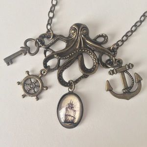 Handmade Nautical Themed Brass Necklace